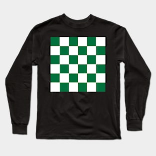 Green and white checkerboard print Long Sleeve T-Shirt